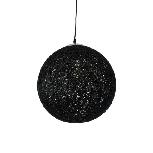 GloboStar® GLOBOSTAR® OCEANA 01360 Boho Κρεμαστό Φωτιστικό Οροφής με Ντουί 1 x E27 AC 220-240V IP20 - Μαύρο - Μ40 x Π40 x Υ40cm