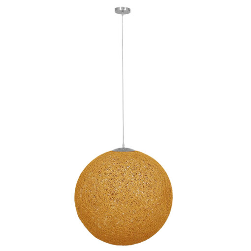 GloboStar® GLOBOSTAR® OCEANA 01361 Boho Κρεμαστό Φωτιστικό Οροφής με Ντουί 1 x E27 AC 220-240V IP20 - Μπεζ & Χρυσό - Μ60 x Π60 x Υ60cm