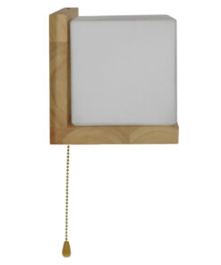 GloboStar® AMITY 01365 Μοντέρνο Επιτοίχιο Φωτιστικό Απλίκα Μονόφωτο 1 x E27 IP20 Μπεζ Ξύλο με Λευκό Γυαλί - Μ30 x Π14.5 x Υ15cm 22 01365 0010