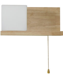 GloboStar® AMITY 01365 Μοντέρνο Επιτοίχιο Φωτιστικό Απλίκα Μονόφωτο 1 x E27 IP20 Μπεζ Ξύλο με Λευκό Γυαλί - Μ30 x Π14.5 x Υ15cm 26 01365 0014