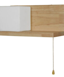 GloboStar® GloboStar® AMITY 01365 Μοντέρνο Επιτοίχιο Φωτιστικό Απλίκα Μονόφωτο 1 x E27 IP20 Μπεζ Ξύλο με Λευκό Γυαλί - Μ30 x Π14.5 x Υ15cm