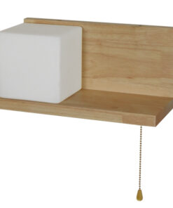 Alternative view of GloboStar® AMITY 01365 Μοντέρνο Επιτοίχιο Φωτιστικό Απλίκα Μονόφωτο 1 x E27 IP20 Μπεζ Ξύλο με Λευκό Γυαλί - Μ30 x Π14.5 x Υ15cm