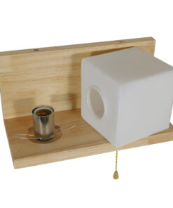 GloboStar® AMITY 01365 Μοντέρνο Επιτοίχιο Φωτιστικό Απλίκα Μονόφωτο 1 x E27 IP20 Μπεζ Ξύλο με Λευκό Γυαλί - Μ30 x Π14.5 x Υ15cm 17 01365 005