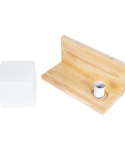 GloboStar® AMITY 01366 Μοντέρνο Επιτοίχιο Φωτιστικό Απλίκα Μονόφωτο 1 x E27 IP20 Μπεζ Ξύλο με Λευκό Γυαλί - Μ30 x Π14.5 x Υ15cm 21 01366 11