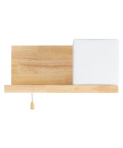 GloboStar® AMITY 01366 Μοντέρνο Επιτοίχιο Φωτιστικό Απλίκα Μονόφωτο 1 x E27 IP20 Μπεζ Ξύλο με Λευκό Γυαλί - Μ30 x Π14.5 x Υ15cm 15 01366 5