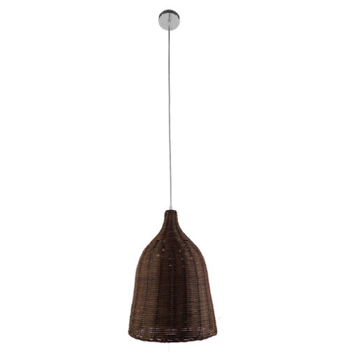 GloboStar® GLOBOSTAR® BAHAMAS 01367 Boho Κρεμαστό Φωτιστικό Οροφής με Ντουί 1 x E27 AC 220-240V IP20 - Καφέ - Μ30 x Π30 x Υ40cm