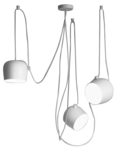 GloboStar® GLOBOSTAR® JASPER 01376 Μοντέρνό Κρεμαστό Φωτιστικό Οροφής με Ντουί 3 x E27 AC 220-240V IP20 - Λευκό - Μ75 x Π75 x Υ22cm - Σετ 3 Τεμαχίων