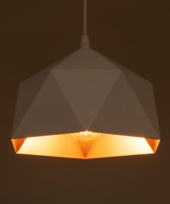 Alternative view of GLOBOSTAR® HEXAGON 01377 Μοντέρνο Κρεμαστό Φωτιστικό Οροφής με Ντουί 1 x E27 AC 220-240V IP20 - Λευκό & Χρυσό - Μ21.5 x Π21.5 x Y15cm