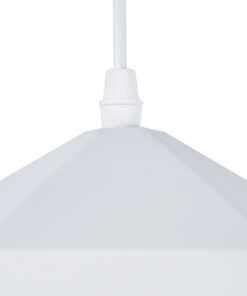 GLOBOSTAR® HEXAGON 01377 Μοντέρνο Κρεμαστό Φωτιστικό Οροφής με Ντουί 1 x E27 AC 220-240V IP20 - Λευκό & Χρυσό - Μ21.5 x Π21.5 x Y15cm 17 01377 7