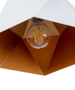 GLOBOSTAR® HEXAGON 01377 Μοντέρνο Κρεμαστό Φωτιστικό Οροφής με Ντουί 1 x E27 AC 220-240V IP20 - Λευκό & Χρυσό - Μ21.5 x Π21.5 x Y15cm 18 01377 8