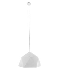 GloboStar® GLOBOSTAR® HEXAGON 01378 Μοντέρνο Κρεμαστό Φωτιστικό Οροφής με Ντουί 1 x E27 AC 220-240V IP20 - Λευκό & Χρυσό - Μ46 x Π46 x Y25cm