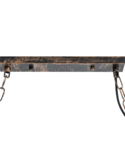 GLOBOSTAR® RAILROAD 01379 Vintage Κρεμαστό Φωτιστικό Οροφής με Ντουί 6 x E27 AC 220-240V IP20 - Μπεζ & Χάλκινο - Μ80 x Π4 x Y55cm 14 01379 6