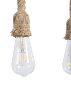 GLOBOSTAR® RAILROAD 01380 Vintage Κρεμαστό Φωτιστικό Οροφής με Ντουί 10 x E27 AC 220-240V IP20 - Μπεζ & Χάλκινο - Μ150 x Π4 x Y62.5cm 23 01380 10