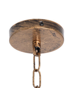 GLOBOSTAR® RAILROAD 01380 Vintage Κρεμαστό Φωτιστικό Οροφής με Ντουί 10 x E27 AC 220-240V IP20 - Μπεζ & Χάλκινο - Μ150 x Π4 x Y62.5cm 24 01380 11