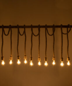 Alternative view of GLOBOSTAR® RAILROAD 01380 Vintage Κρεμαστό Φωτιστικό Οροφής με Ντουί 10 x E27 AC 220-240V IP20 - Μπεζ & Χάλκινο - Μ150 x Π4 x Y62.5cm