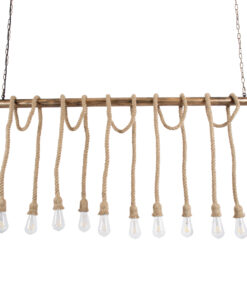 GLOBOSTAR® RAILROAD 01380 Vintage Κρεμαστό Φωτιστικό Οροφής με Ντουί 10 x E27 AC 220-240V IP20 - Μπεζ & Χάλκινο - Μ150 x Π4 x Y62.5cm 17 01380 4