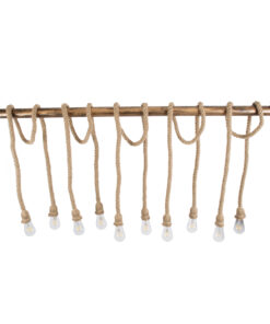 GLOBOSTAR® RAILROAD 01380 Vintage Κρεμαστό Φωτιστικό Οροφής με Ντουί 10 x E27 AC 220-240V IP20 - Μπεζ & Χάλκινο - Μ150 x Π4 x Y62.5cm 18 01380 5