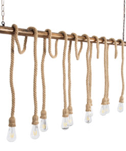 GLOBOSTAR® RAILROAD 01380 Vintage Κρεμαστό Φωτιστικό Οροφής με Ντουί 10 x E27 AC 220-240V IP20 - Μπεζ & Χάλκινο - Μ150 x Π4 x Y62.5cm 19 01380 6