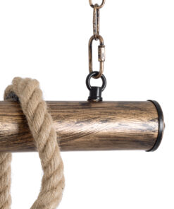 GLOBOSTAR® RAILROAD 01380 Vintage Κρεμαστό Φωτιστικό Οροφής με Ντουί 10 x E27 AC 220-240V IP20 - Μπεζ & Χάλκινο - Μ150 x Π4 x Y62.5cm 20 01380 7