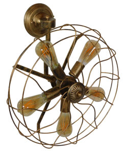 GloboStar® FAN 01381 Vintage Επιτοίχιο Φωτιστικό Απλίκα Πολύφωτο 5 x E27 IP20 Μπρούτζινο Μέταλλο - Μ46 x Π22 x Υ46cm 14 01381 0010