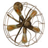 GloboStar® GloboStar® FAN 01381 Vintage Επιτοίχιο Φωτιστικό Απλίκα Πολύφωτο 5 x E27 IP20 Μπρούτζινο Μέταλλο - Μ46 x Π22 x Υ46cm