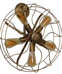 GloboStar® GloboStar® FAN 01381 Vintage Επιτοίχιο Φωτιστικό Απλίκα Πολύφωτο 5 x E27 IP20 Μπρούτζινο Μέταλλο - Μ46 x Π22 x Υ46cm