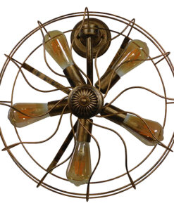 Alternative view of GloboStar® FAN 01381 Vintage Επιτοίχιο Φωτιστικό Απλίκα Πολύφωτο 5 x E27 IP20 Μπρούτζινο Μέταλλο - Μ46 x Π22 x Υ46cm