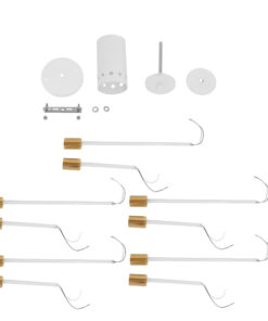 GloboStar® OLINDA 01383 Μοντέρνο Φωτιστικό Οροφής Πλέγμα Πολύφωτο 10 x E27 IP20 Λευκό & Χρυσό Μέταλλο - Μ95 x Π95 x Υ17cm 13 01383 7