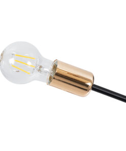 GloboStar® OLINDA 01384 Μοντέρνο Φωτιστικό Οροφής Πλέγμα Πολύφωτο 6 x E27 IP20 Μαύρο & Χάλκινο Μέταλλο - Μ60 x Π60 x Υ20cm 17 01384 8