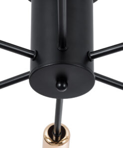 GloboStar® OLINDA 01384 Μοντέρνο Φωτιστικό Οροφής Πλέγμα Πολύφωτο 6 x E27 IP20 Μαύρο & Χάλκινο Μέταλλο - Μ60 x Π60 x Υ20cm 18 01384 9