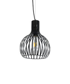 GloboStar® GLOBOSTAR® SCANDI 01386 Vintage Κρεμαστό Φωτιστικό Οροφής με Ντουί 1 x E27 AC 220-240V IP20 - Μαύρο - Μ23 x Π23 x Υ30cm