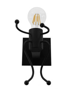 Alternative view of GLOBOSTAR® LITTLEMAN 01388 Vintage Φωτιστικό Τοίχου - Απλίκα με Ντουί 1 x E27 AC 220-240V IP20 - Μαύρο - Μ12 x Π19 x Υ17cm