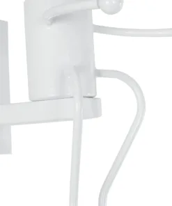 GloboStar® LITTLE MAN 01389 Μοντέρνο Επιτοίχιο Φωτιστικό Απλίκα Μονόφωτο 1 x E27 IP20 Λευκό Μέταλλο - Μ12 x Π19 x Υ17cm 13 01389 6