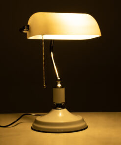 Alternative view of GloboStar® LIBRARY 01390 Vintage Επιτραπέζιο Φωτιστικό Πορτατίφ Μονόφωτο 1 x E27 IP20 Λευκό & Ασημί Μέταλλο με Λευκό Γυαλί - Μ26.5 x Π19 x Υ38cm