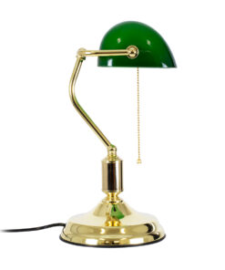 GloboStar® LIBRARY 01391 Vintage Επιτραπέζιο Φωτιστικό Πορτατίφ Μονόφωτο 1 x E27 IP20 Χρυσό Μέταλλο με Πράσινο Γυαλί - Μ26.5 x Π19 x Υ38cm 11 01391 3