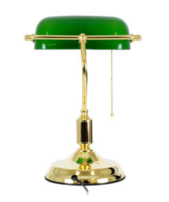 GloboStar® LIBRARY 01391 Vintage Επιτραπέζιο Φωτιστικό Πορτατίφ Μονόφωτο 1 x E27 IP20 Χρυσό Μέταλλο με Πράσινο Γυαλί - Μ26.5 x Π19 x Υ38cm 12 01391 4