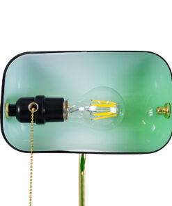 GloboStar® LIBRARY 01391 Vintage Επιτραπέζιο Φωτιστικό Πορτατίφ Μονόφωτο 1 x E27 IP20 Χρυσό Μέταλλο με Πράσινο Γυαλί - Μ26.5 x Π19 x Υ38cm 14 01391 6