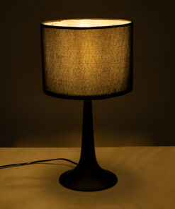 Alternative view of GloboStar® AMBROSIA 01394 Μοντέρνο Επιτραπέζιο Φωτιστικό Πορτατίφ Μονόφωτο 1 x E27 IP20 Μαύρο Μέταλλο με Μαύρο Ύφασμα - Μ25 x Π25 x Υ46cm
