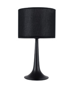 GloboStar® AMBROSIA 01394 Μοντέρνο Επιτραπέζιο Φωτιστικό Πορτατίφ Μονόφωτο 1 x E27 IP20 Μαύρο Μέταλλο με Μαύρο Ύφασμα - Μ25 x Π25 x Υ46cm 14 01394 3