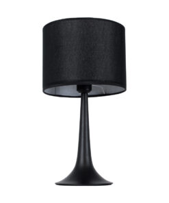 GloboStar® AMBROSIA 01394 Μοντέρνο Επιτραπέζιο Φωτιστικό Πορτατίφ Μονόφωτο 1 x E27 IP20 Μαύρο Μέταλλο με Μαύρο Ύφασμα - Μ25 x Π25 x Υ46cm 15 01394 4