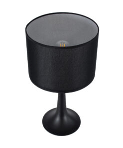 GloboStar® AMBROSIA 01394 Μοντέρνο Επιτραπέζιο Φωτιστικό Πορτατίφ Μονόφωτο 1 x E27 IP20 Μαύρο Μέταλλο με Μαύρο Ύφασμα - Μ25 x Π25 x Υ46cm 16 01394 5