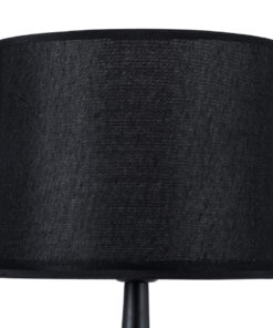 GloboStar® AMBROSIA 01394 Μοντέρνο Επιτραπέζιο Φωτιστικό Πορτατίφ Μονόφωτο 1 x E27 IP20 Μαύρο Μέταλλο με Μαύρο Ύφασμα - Μ25 x Π25 x Υ46cm 19 01394 8