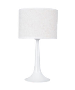 GLOBOSTAR® AMBROSIA 01395 Μοντέρνο Επιτραπέζιο Φωτιστικό Πορτατίφ με Ντουί 1 x E27 AC 220-240V IP20 - Λευκό - Μ25 x Π25 x Υ46cm 13 01395 3