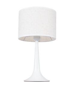 GLOBOSTAR® AMBROSIA 01395 Μοντέρνο Επιτραπέζιο Φωτιστικό Πορτατίφ με Ντουί 1 x E27 AC 220-240V IP20 - Λευκό - Μ25 x Π25 x Υ46cm 14 01395 4