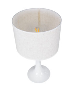 GLOBOSTAR® AMBROSIA 01395 Μοντέρνο Επιτραπέζιο Φωτιστικό Πορτατίφ με Ντουί 1 x E27 AC 220-240V IP20 - Λευκό - Μ25 x Π25 x Υ46cm 16 01395 6