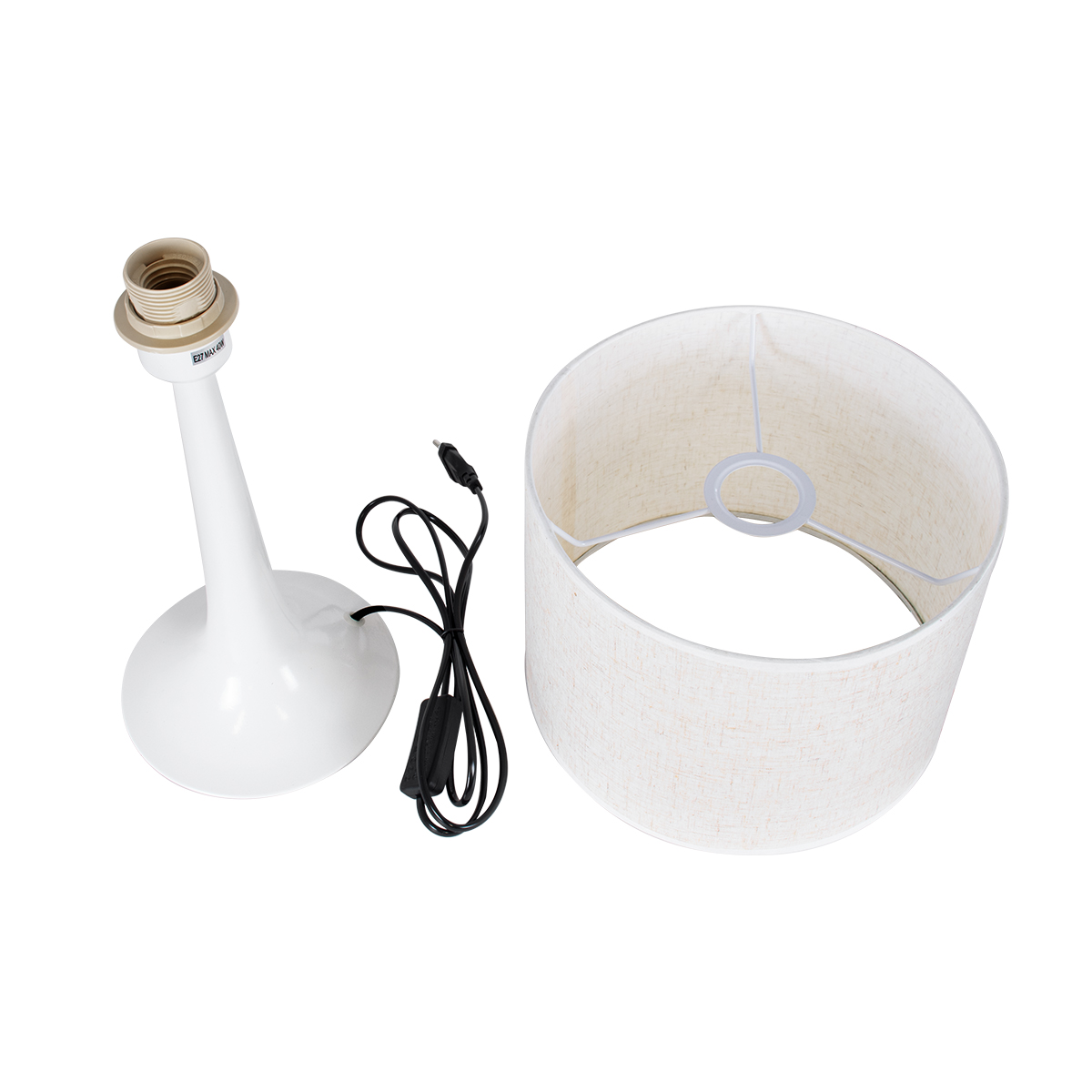 GLOBOSTAR® AMBROSIA 01395 Μοντέρνο Επιτραπέζιο Φωτιστικό Πορτατίφ με Ντουί 1 x E27 AC 220-240V IP20 - Λευκό - Μ25 x Π25 x Υ46cm 11 GLOBOSTAR® AMBROSIA 01395 Μοντέρνο Επιτραπέζιο Φωτιστικό Πορτατίφ με Ντουί 1 x E27 AC 220-240V IP20 - Λευκό - Μ25 x Π25 x Υ46cm - Image 9