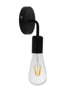 GloboStar® GLOBOSTAR® DON 01396 Vintage Φωτιστικό Τοίχου - Απλίκα με Ντουί 1 x E27 AC 220-240V IP20 - Μαύρο - Μ10 x Π7 x Υ16cm