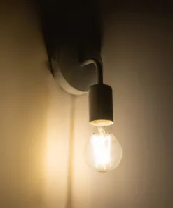 Alternative view of GloboStar® DON 01397 Vintage Επιτοίχιο Φωτιστικό Απλίκα Μονόφωτο 1 x E27 IP20 Λευκό Μέταλλο - Μ10 x Π7 x Υ16cm