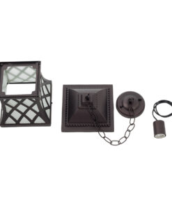 GLOBOSTAR® LINCOLN 01399 Vintage Κρεμαστό Φωτιστικό Οροφής με Ντουί 1 x E27 AC 220-240V IP20 - Καφέ & Διάφανο - Μ19 x Π19 x Υ20cm 19 01399 10