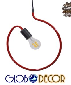 GLOBOSTAR® LIBBY 01095-1 Παιδικό Κρεμαστό Φωτιστικό Οροφής με Ντουί 1 x E27 AC 220-240V IP20 - Κόκκινο - Μ28 x Π28 x Υ16cm 10 013ed9 01095 1 1